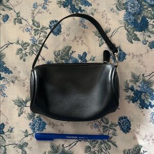 Chic Black Leather Wristlet